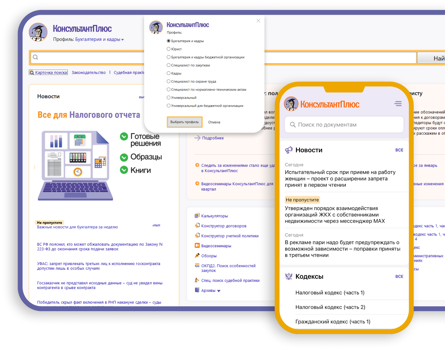 Интерфейс КонсультантПлюс